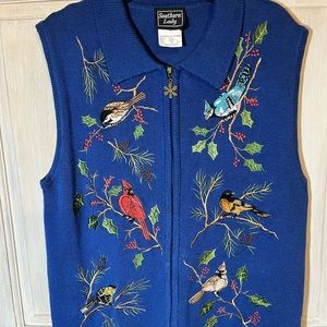 Ladies vest with beautiful stitched birds